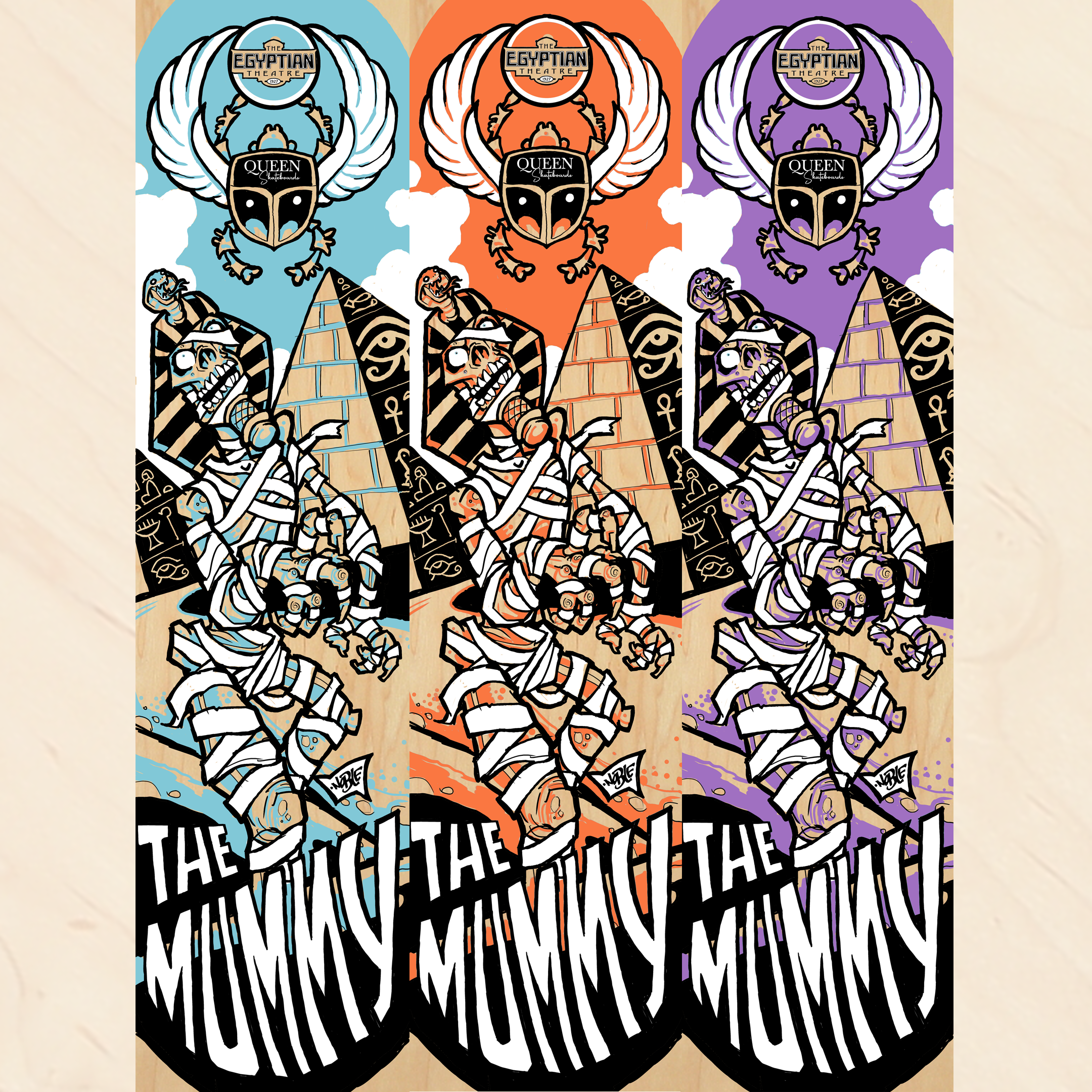 Limited Addition Queen Skateboard & Egyptian Theatre colab. deck 